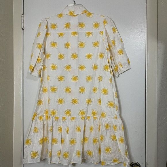NWOT KATE SPADE SUNS LAKE YELLOW FLORAL 2 WAY BELTED DROP WAIST DRESS MEDIUM - Picture 11 of 11